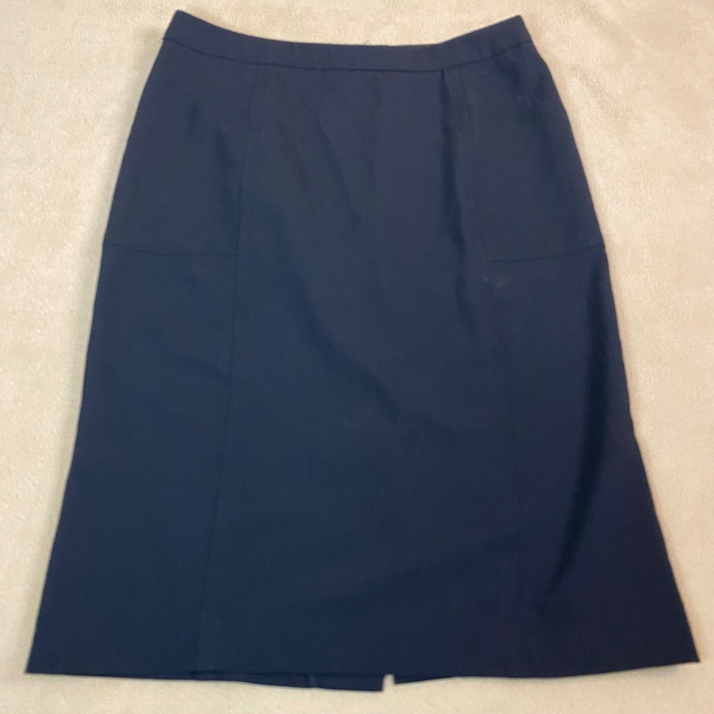 Body by Victoria Skirt Women's Black‎ Button Back Career Business Sz 4 *FLAW